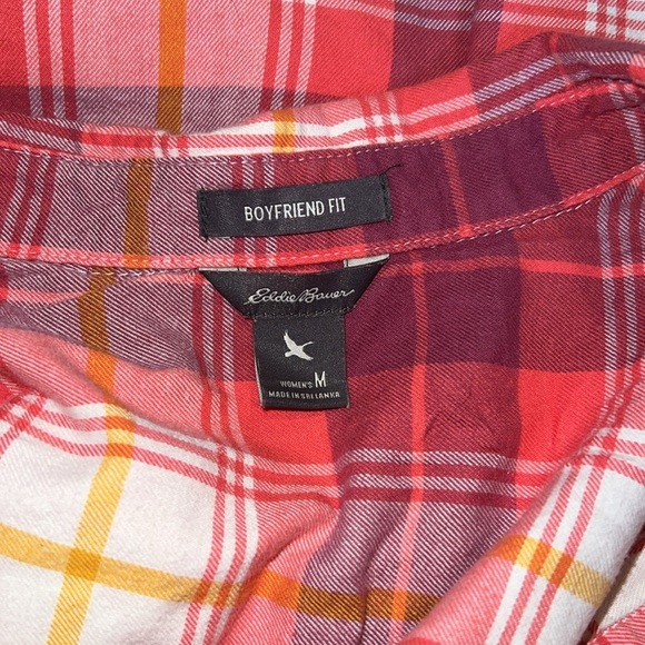 Eddie Bauer Boyfriend Fit Long Sleeve Plaid Button Up Shirt A102* - Picture 3 of 4